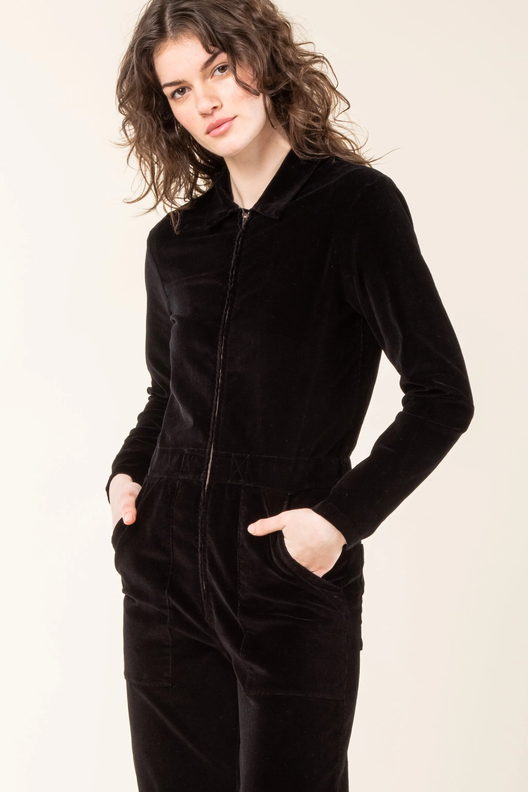 Corduroy Boilersuit in Black