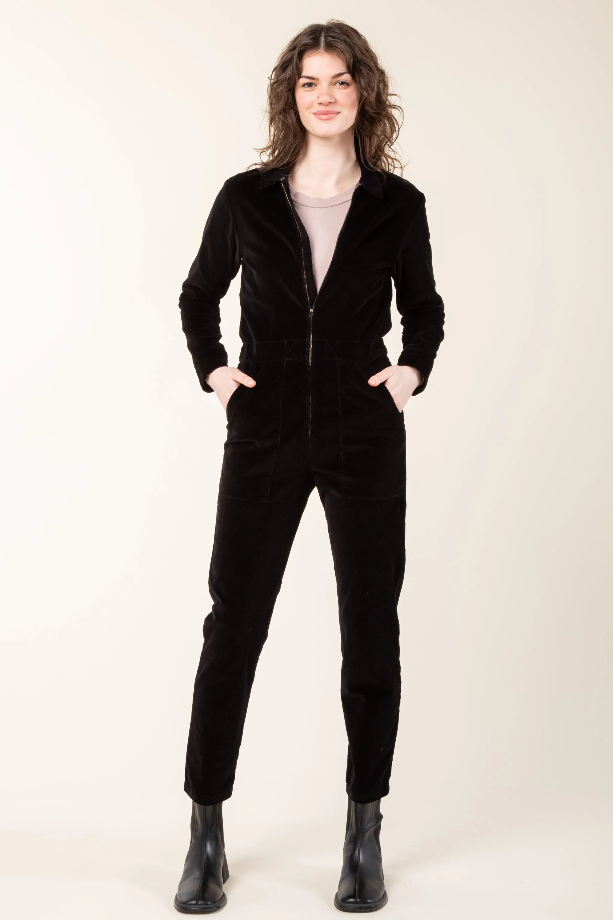 Corduroy Boilersuit in Black