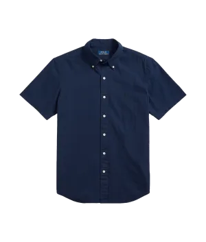 Custom Fit Seersucker Shirt - Navy