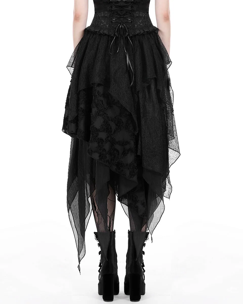 Dark In Love Dark Gothic Punk Witch Long Asymmetric Layered Skirt