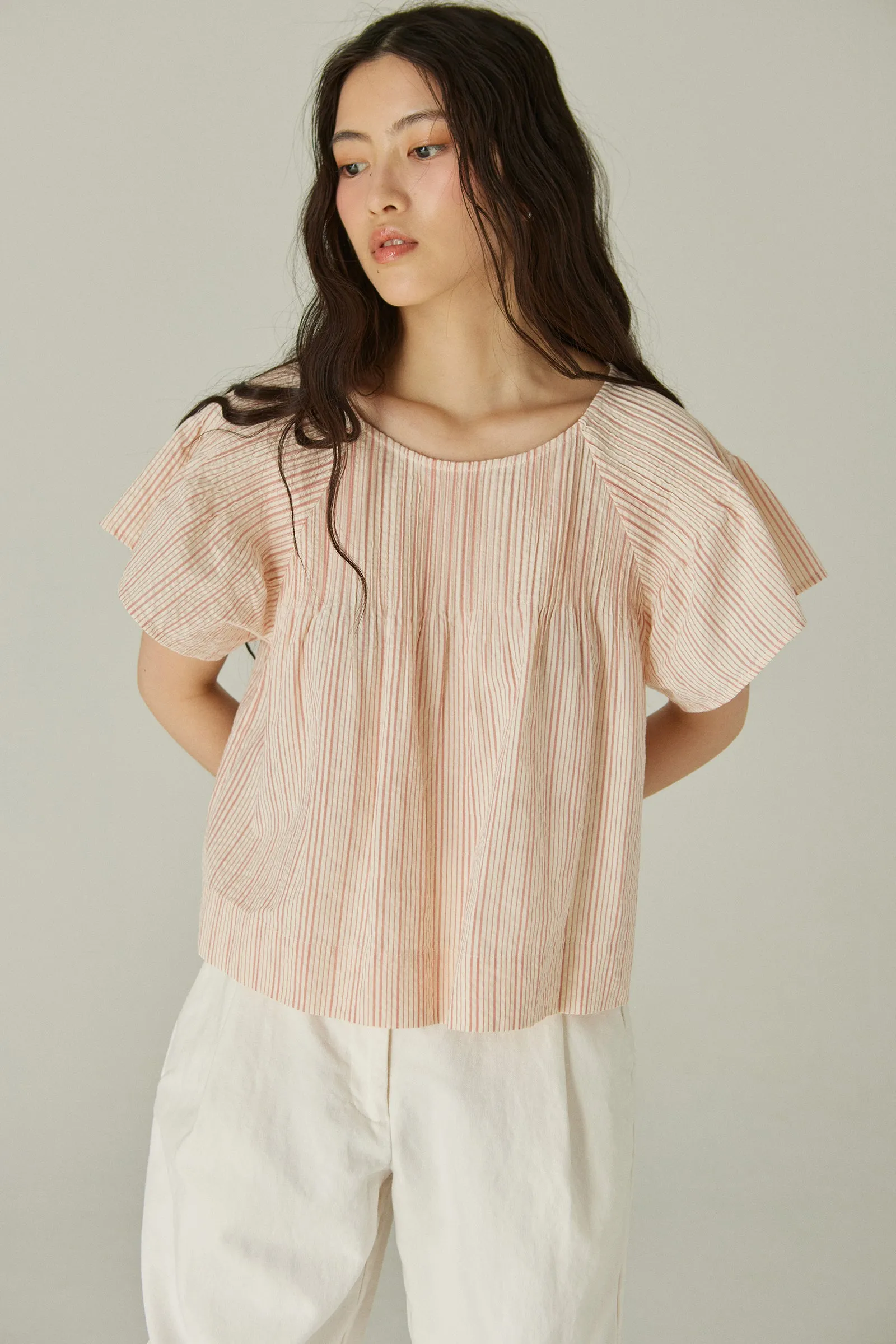 Deli Blouse -- Organic Cotton Seersucker