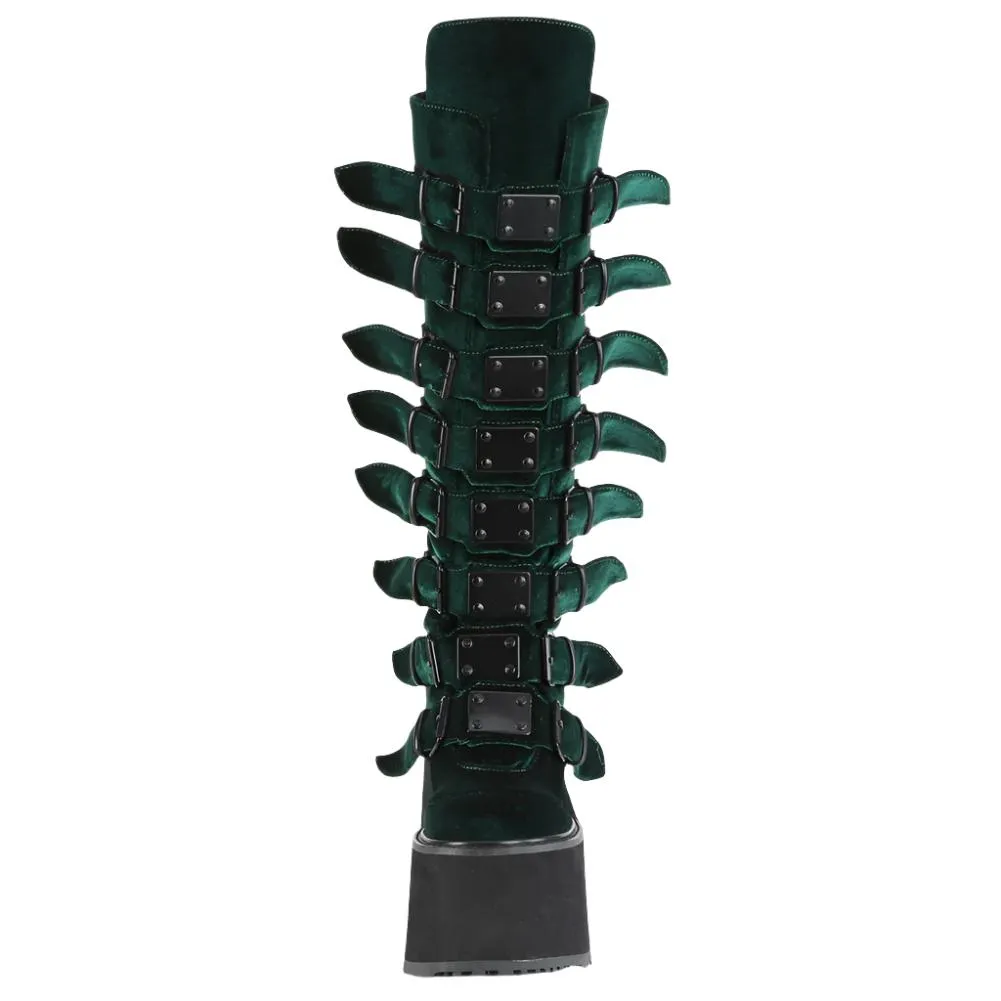 DemoniaCult SWING 815 Emerald Velvet Boots