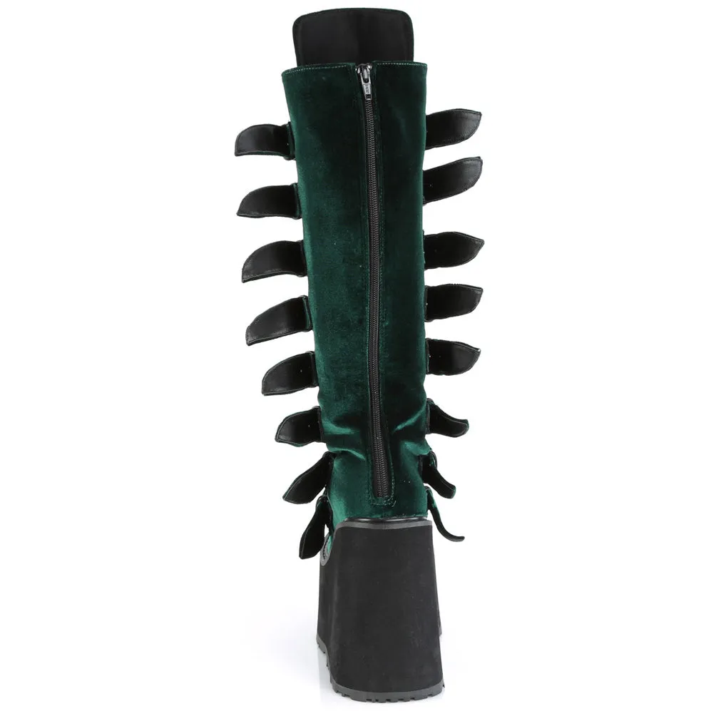 DemoniaCult SWING 815 Emerald Velvet Boots