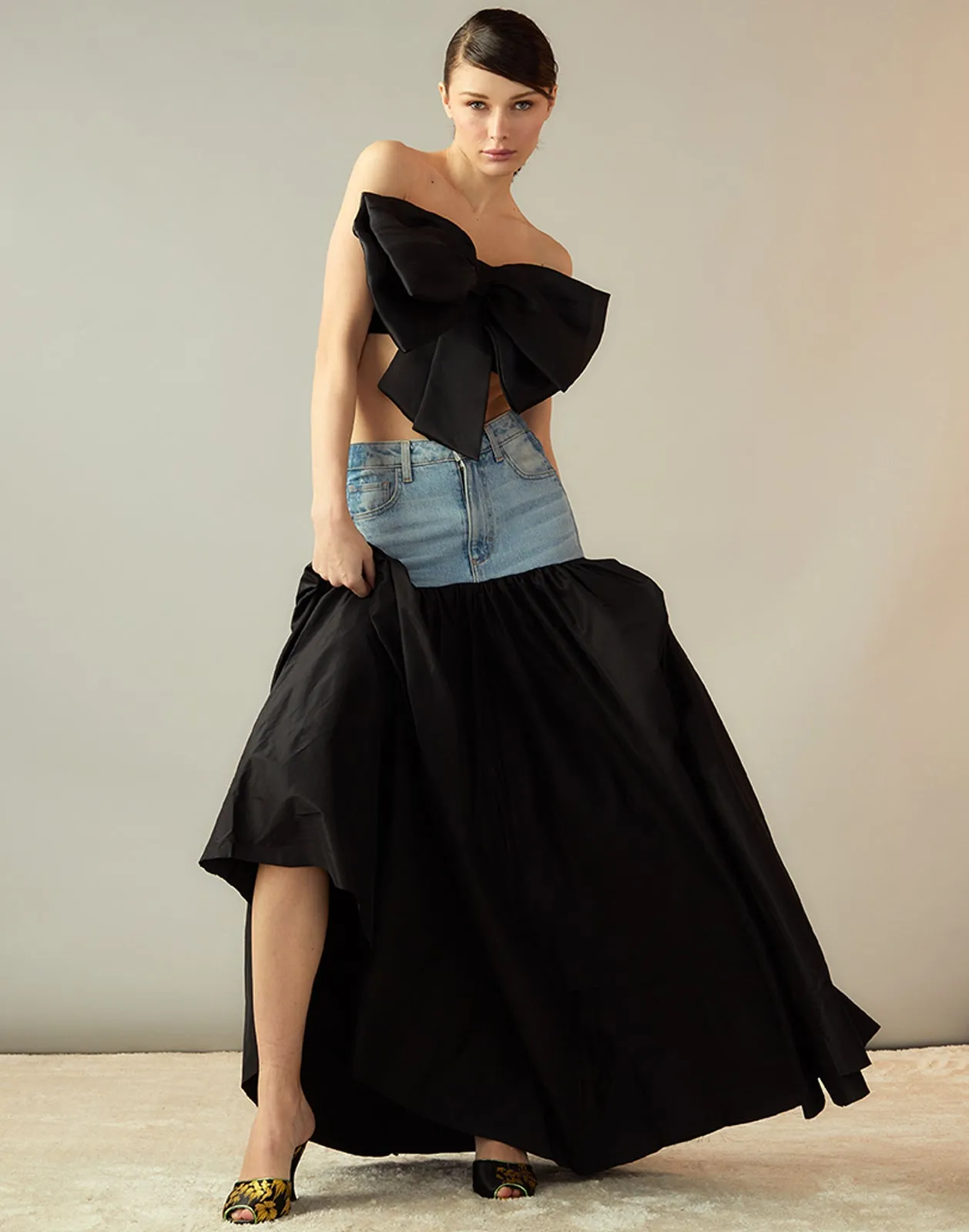 Denim Taffeta Skirt