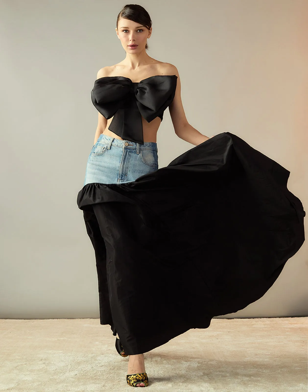 Denim Taffeta Skirt