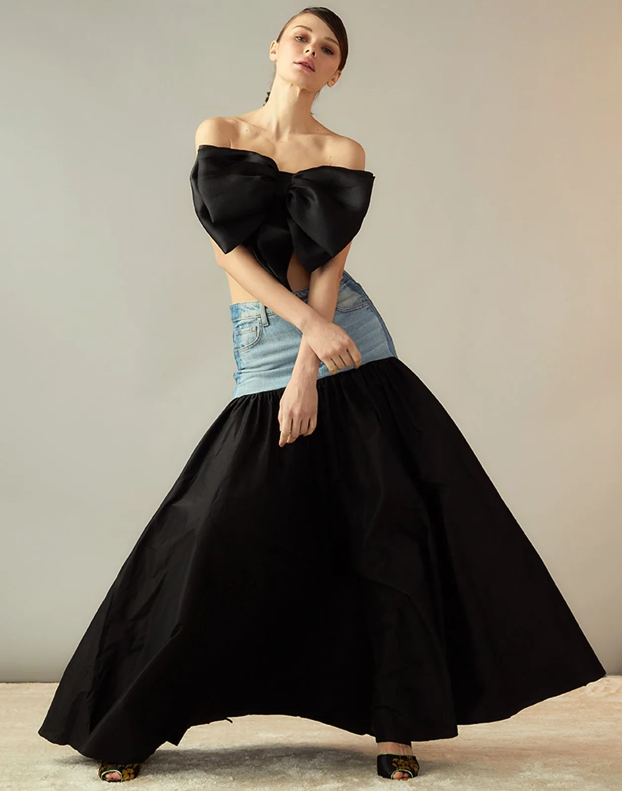 Denim Taffeta Skirt