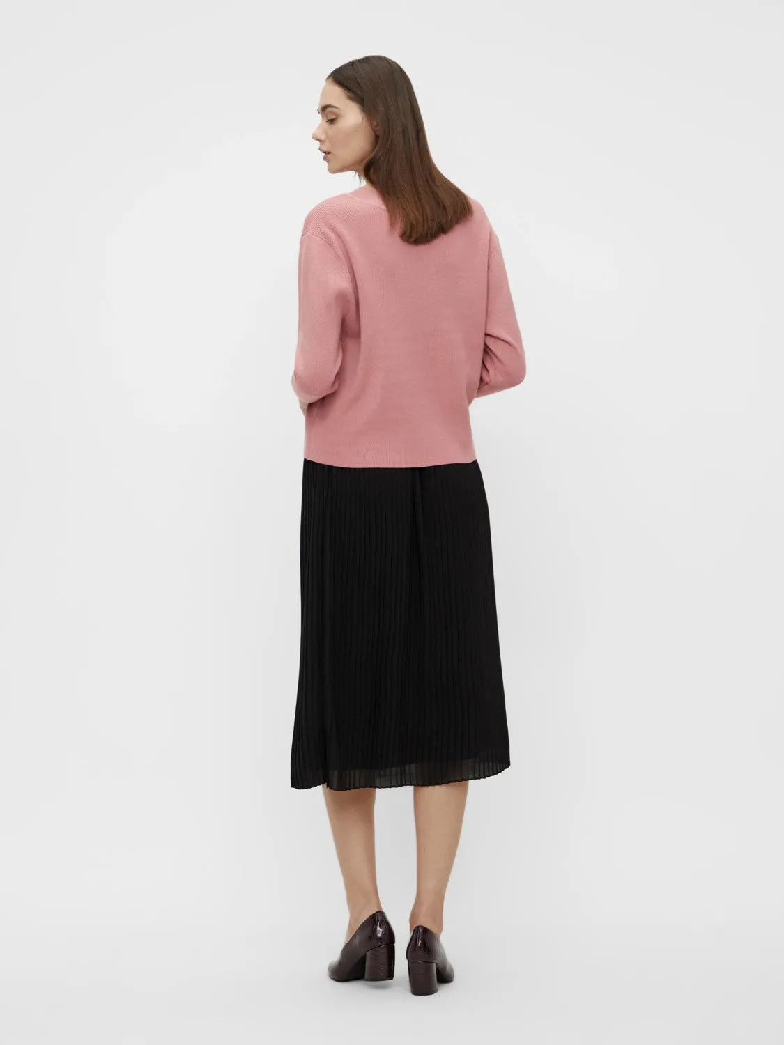 Divian V-Neck Knitted Jumper (Rose)