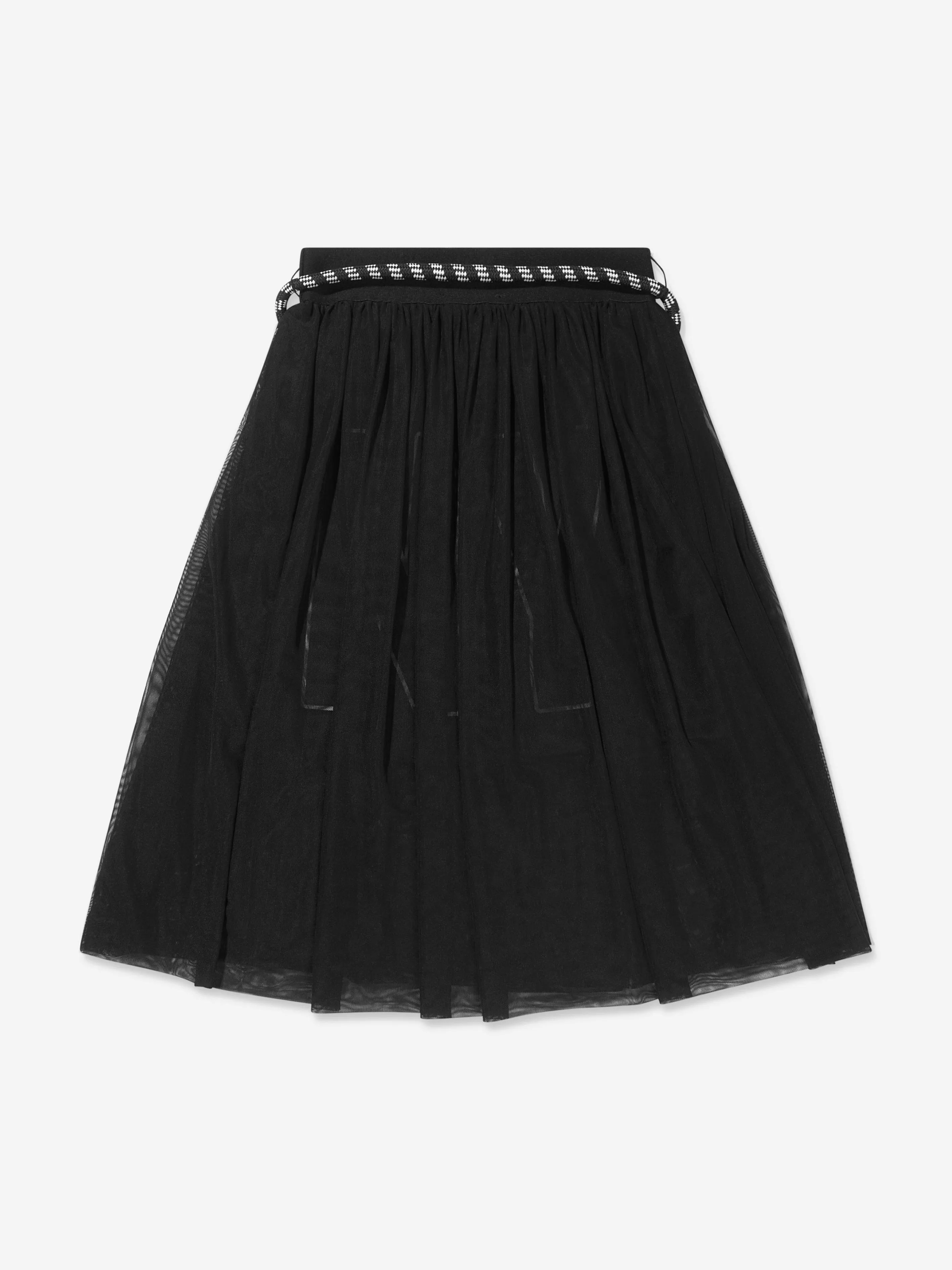 DKNY Girls Mesh Skirt With Belt in Black