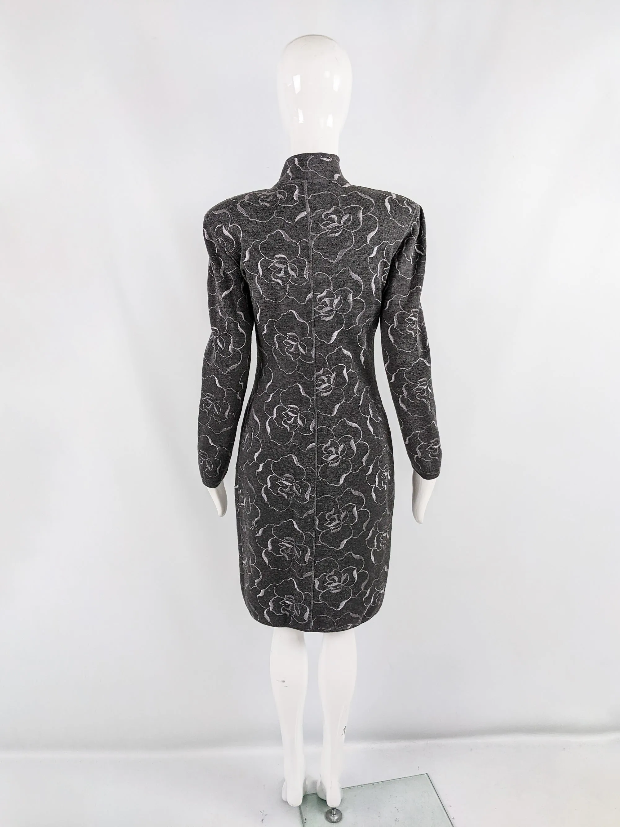 Emanuel Ungaro Vintage Embroidered Wool Dress, 1980s