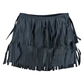 FBZ Black Fringe Pleather Skirt