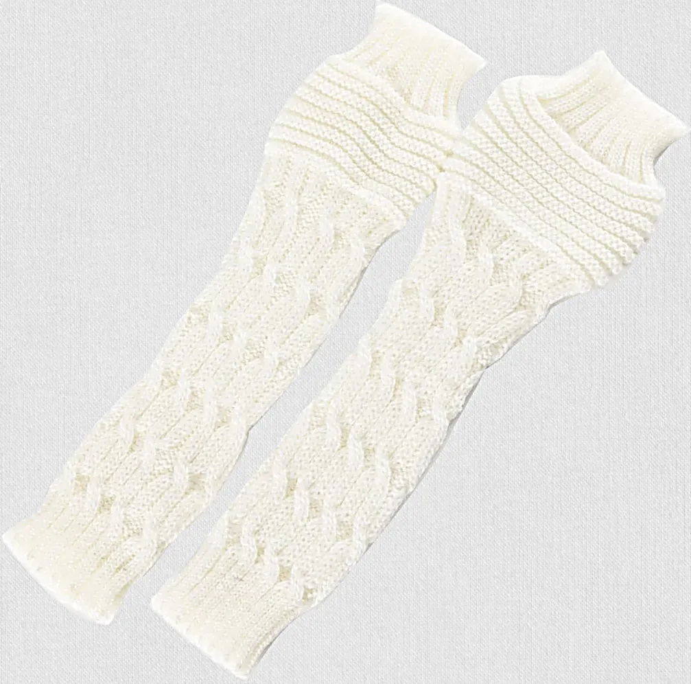 Fingerless Gloves Women Winter Knit Arm Warmers Long DM Pattern