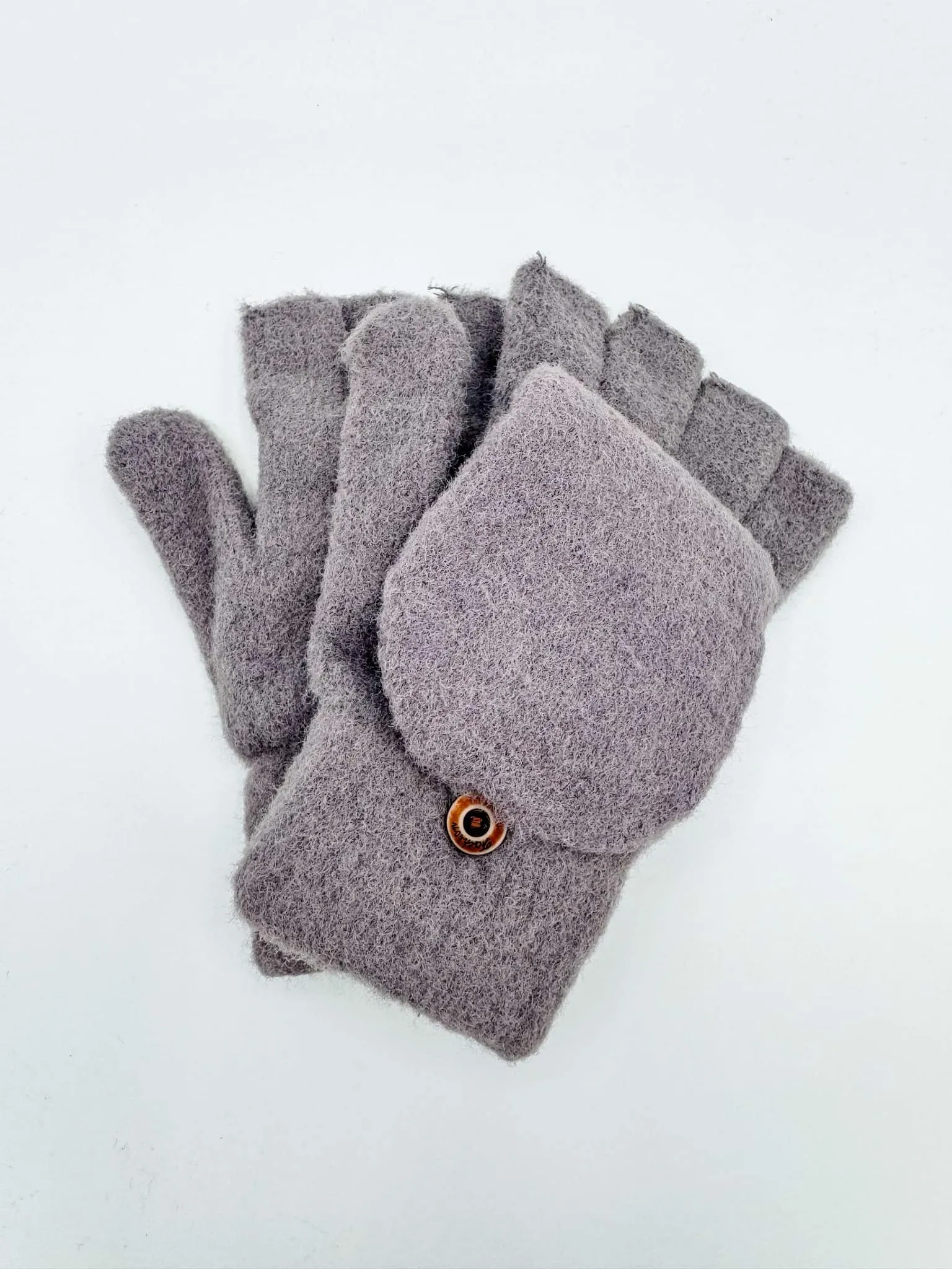 Fingerless Mitten Gloves in Gray