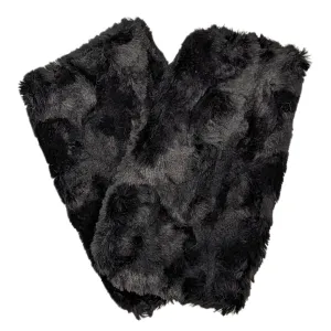 Fingerless / Texting Gloves, Cuddly Faux Fur in Black