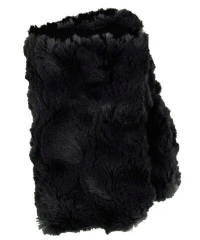 Fingerless / Texting Gloves, Reversible - Cozy Cable in Ash Faux Fur