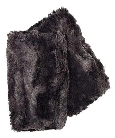 Fingerless / Texting Gloves, Reversible - Luxury Faux Fur in Espresso Bean