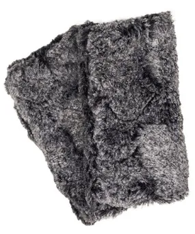 Fingerless / Texting Gloves, Reversible - Luxury Faux Fur in Nimbus