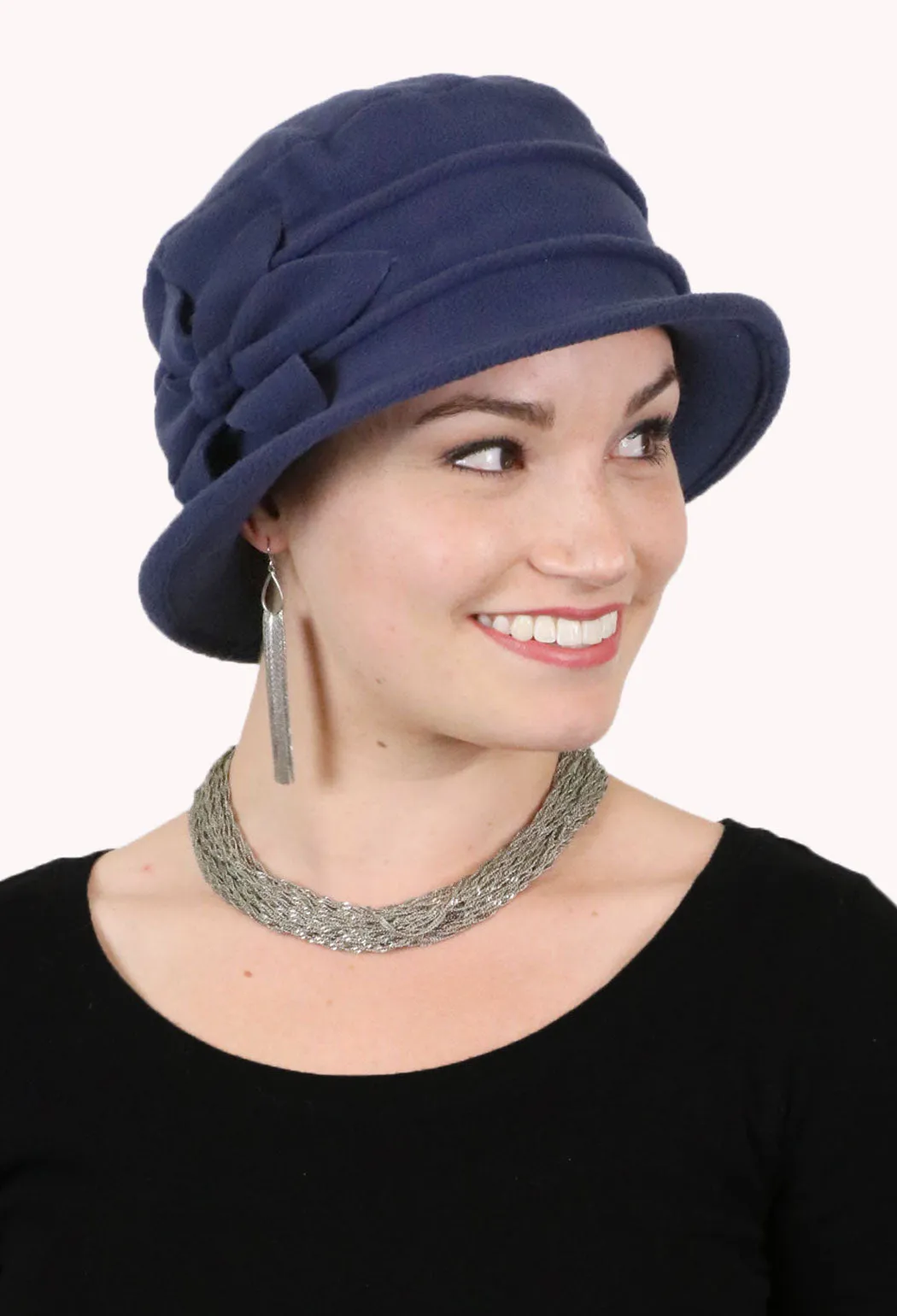 Fleece Flower Cloche Hat For Women Chemo Headwear