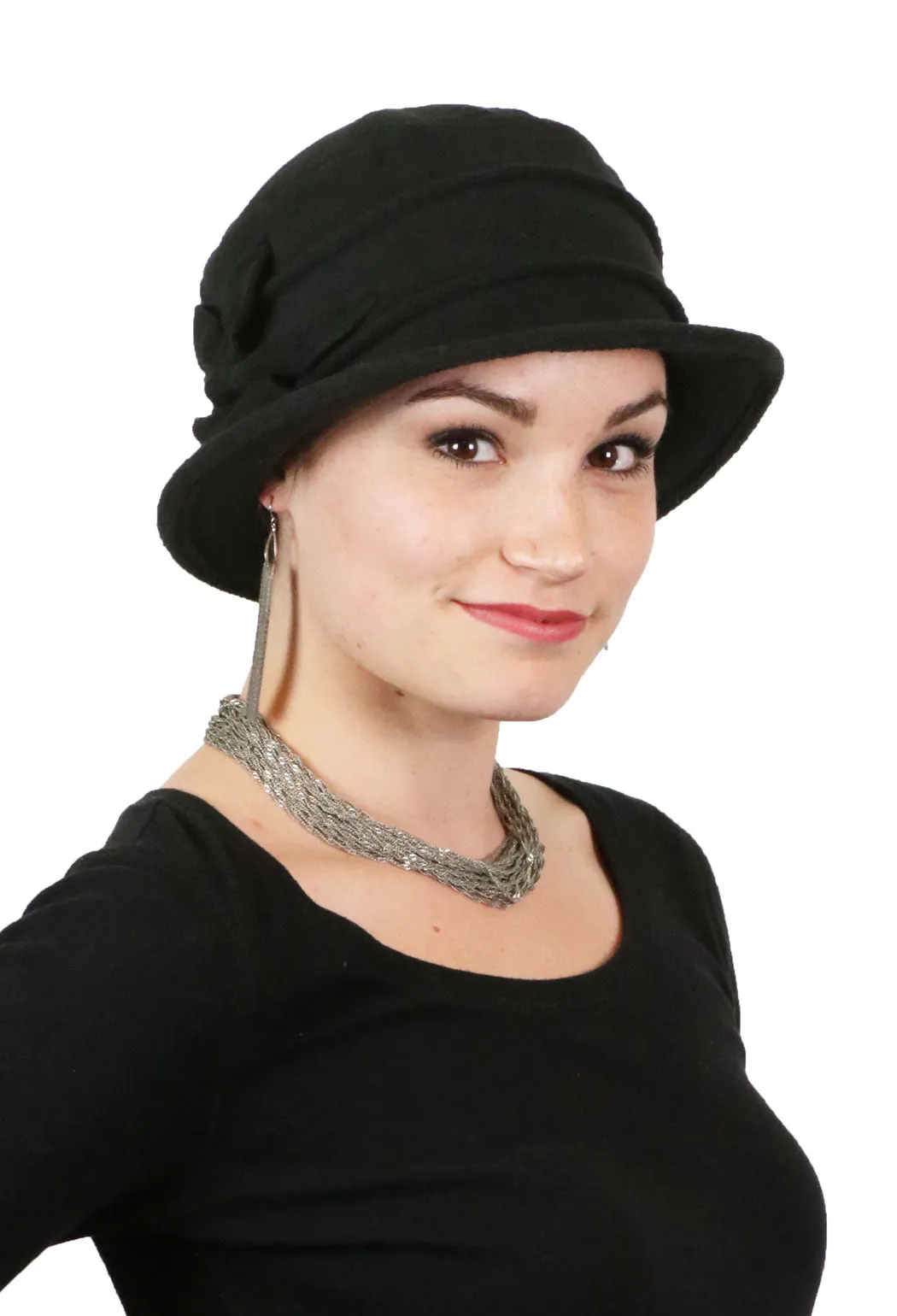 Fleece Flower Cloche Hat For Women Chemo Headwear