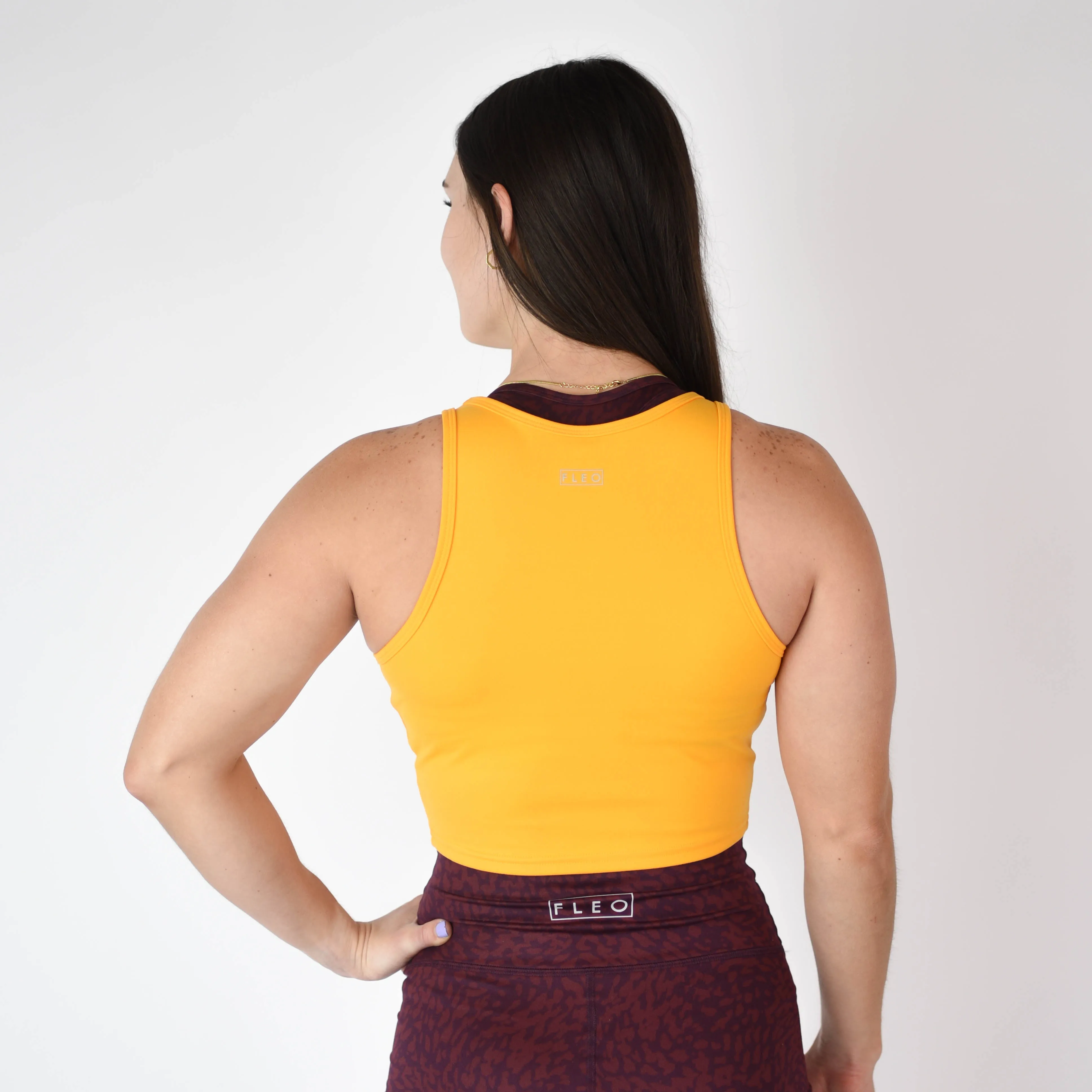 FLEO Tempo Crop Tank - Saffron