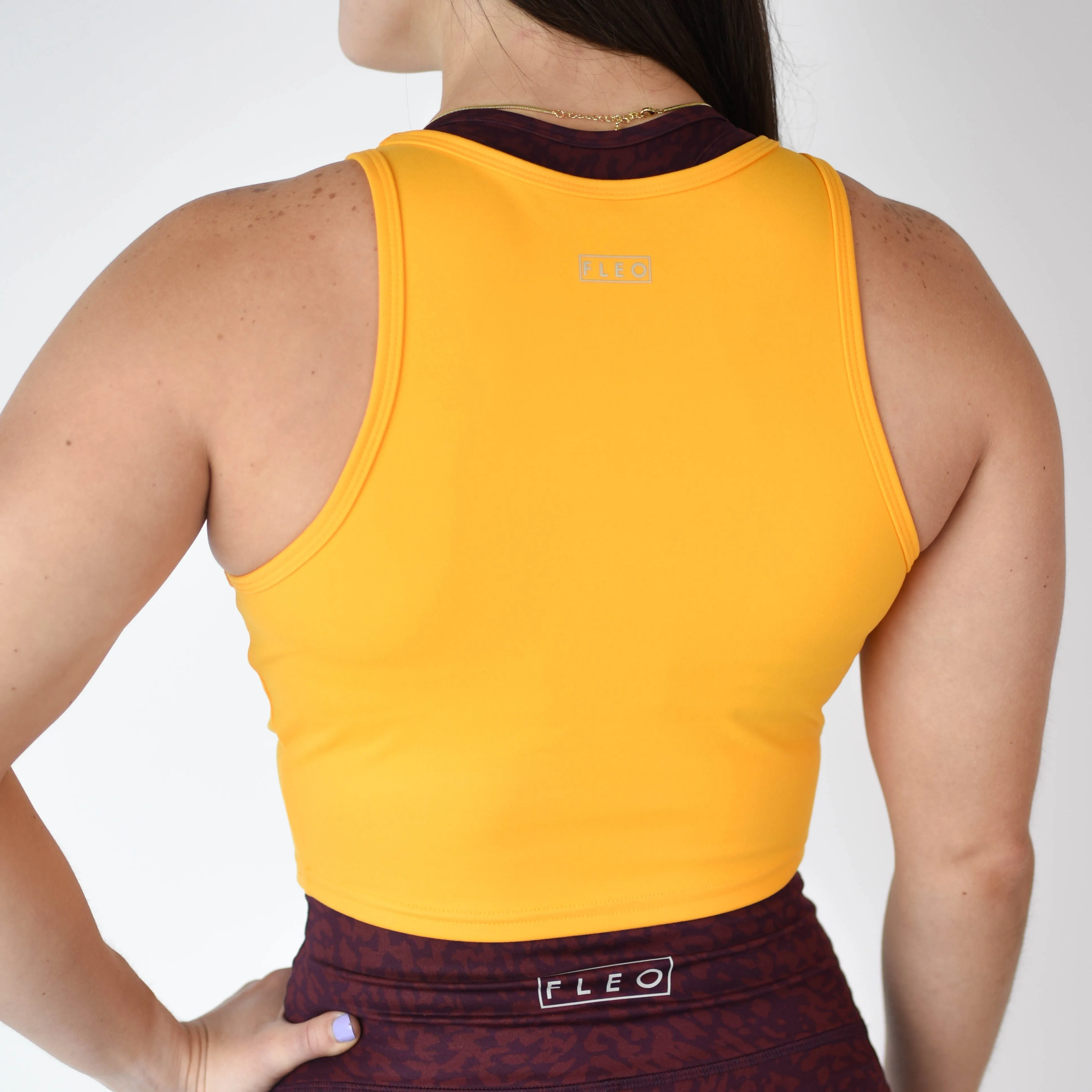 FLEO Tempo Crop Tank - Saffron