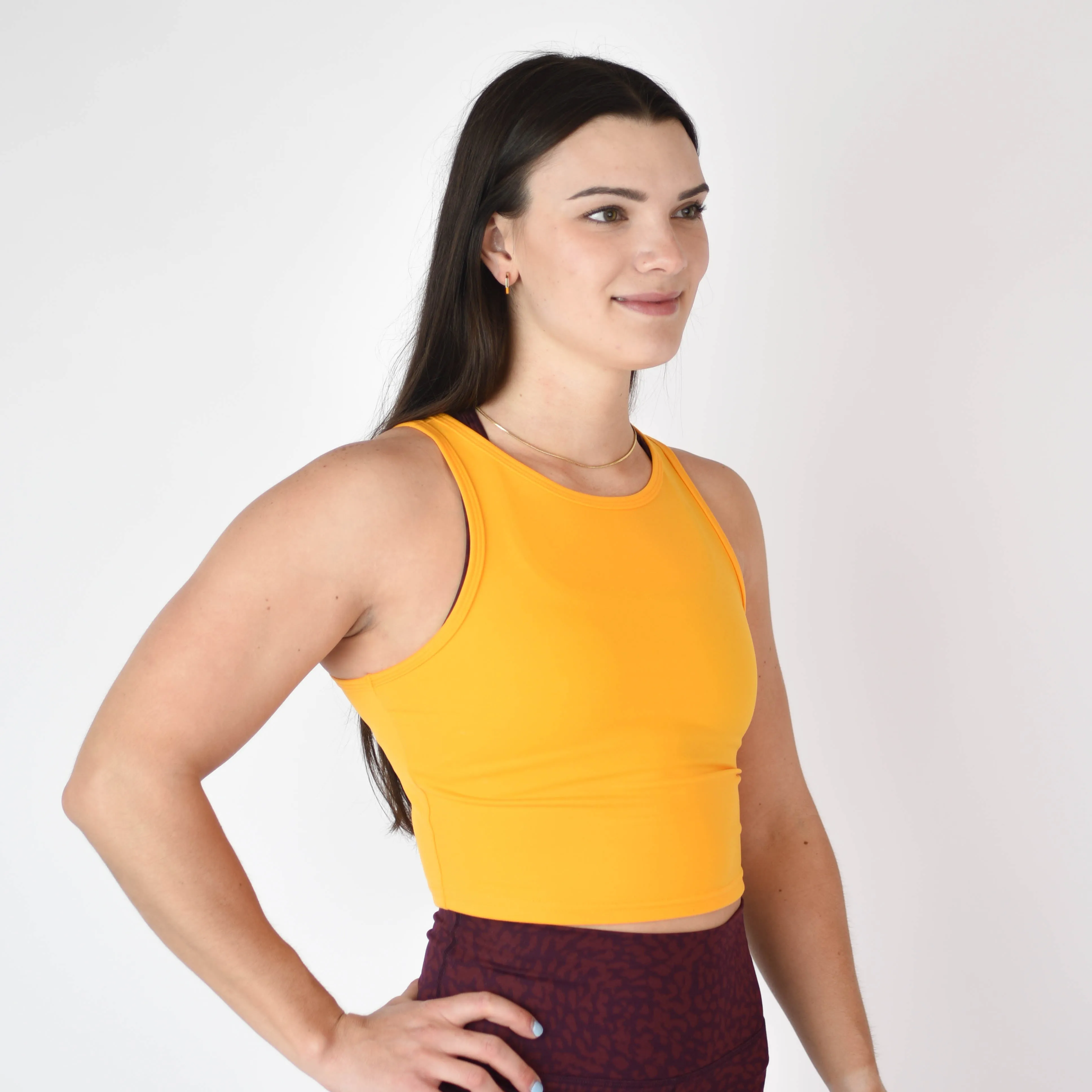 FLEO Tempo Crop Tank - Saffron