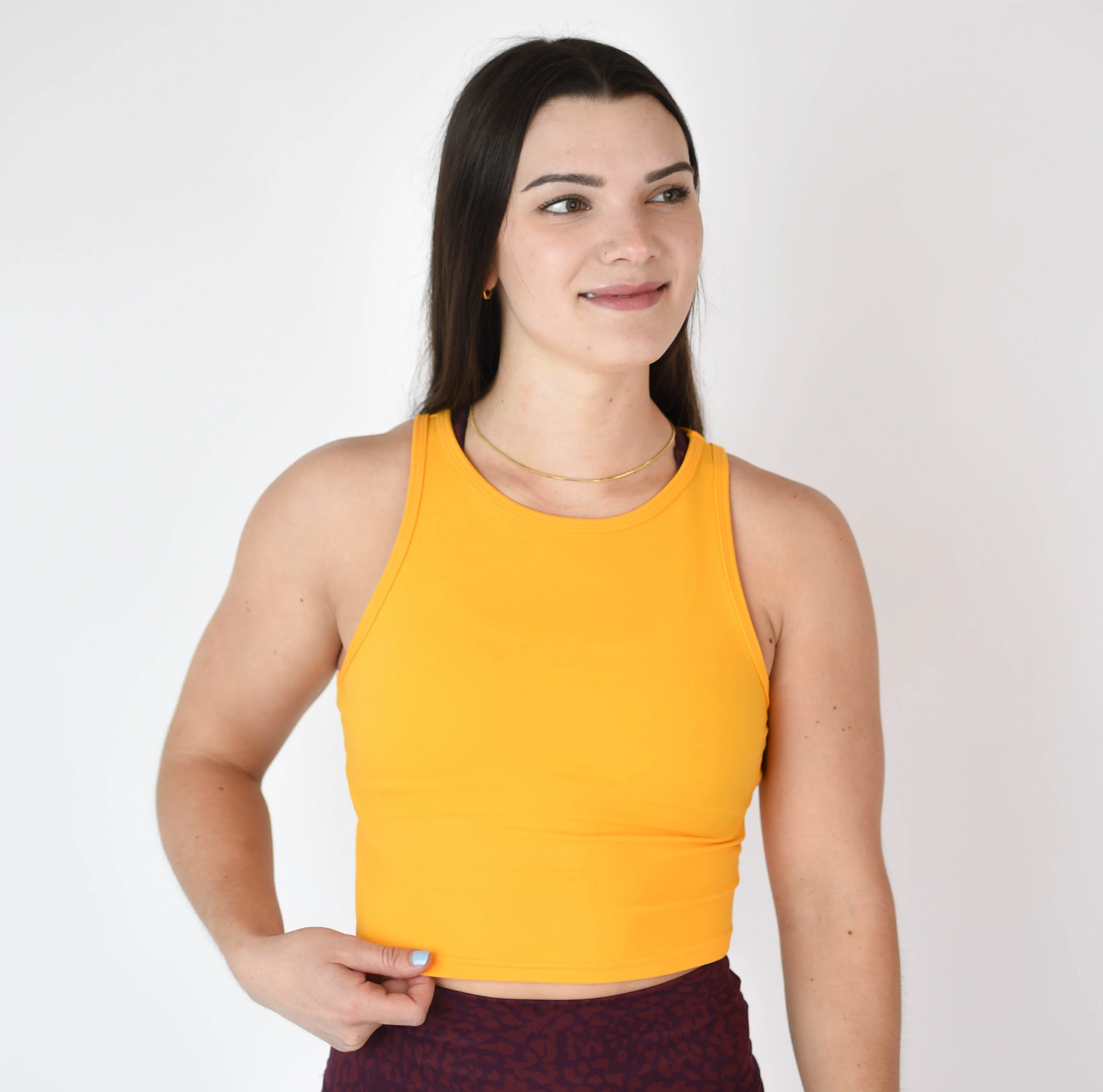 FLEO Tempo Crop Tank - Saffron