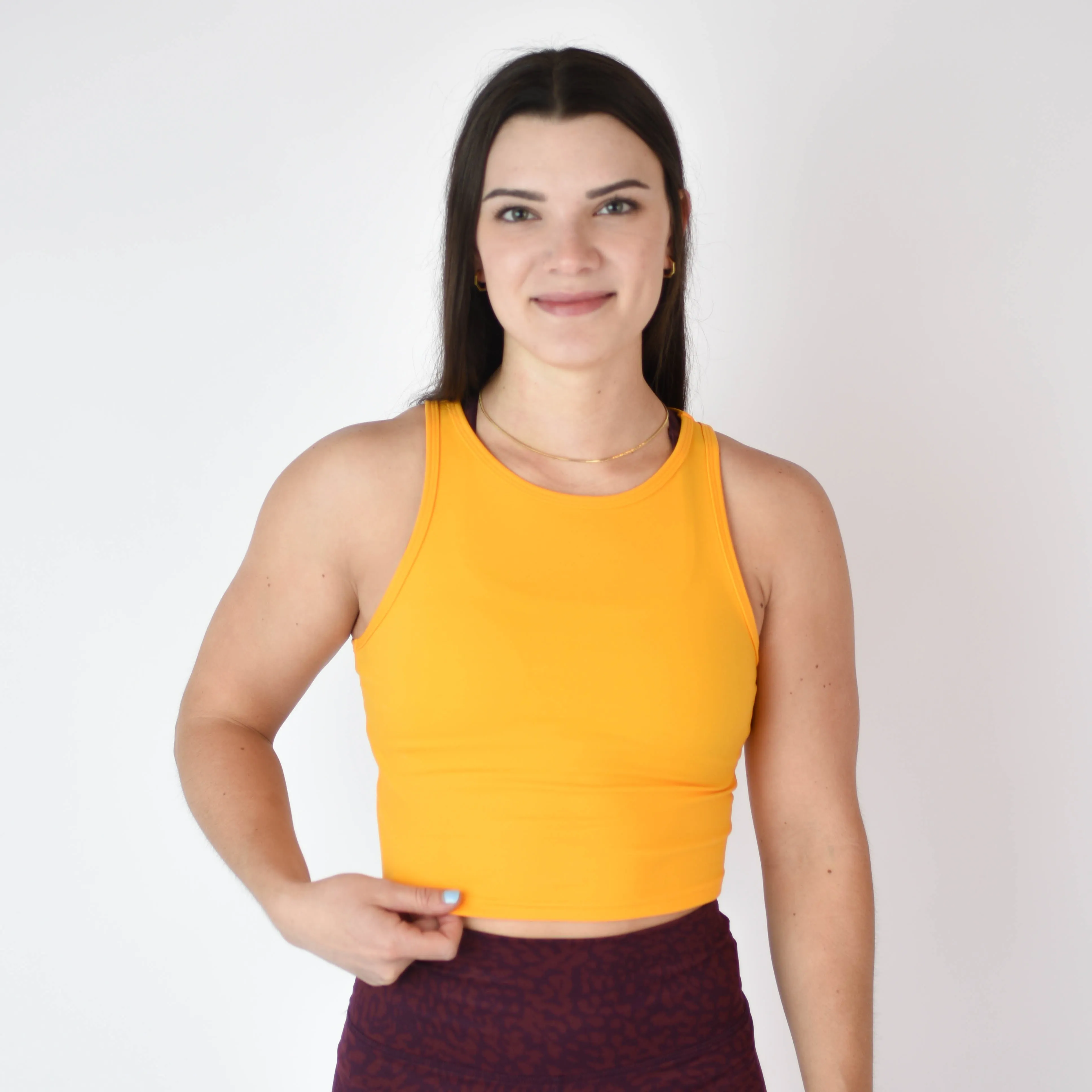 FLEO Tempo Crop Tank - Saffron