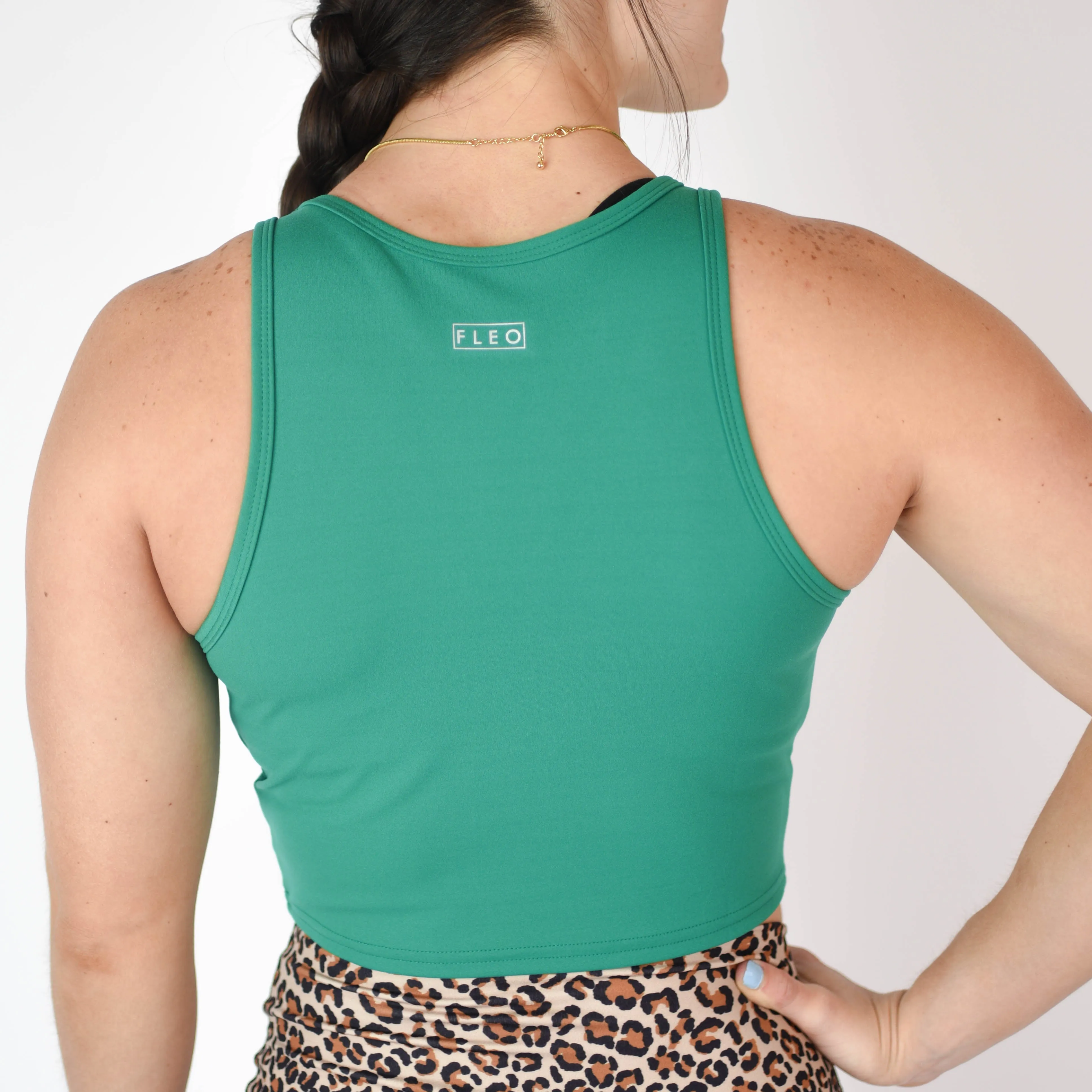 FLEO Tempo Crop Tank - Ultramarine Green