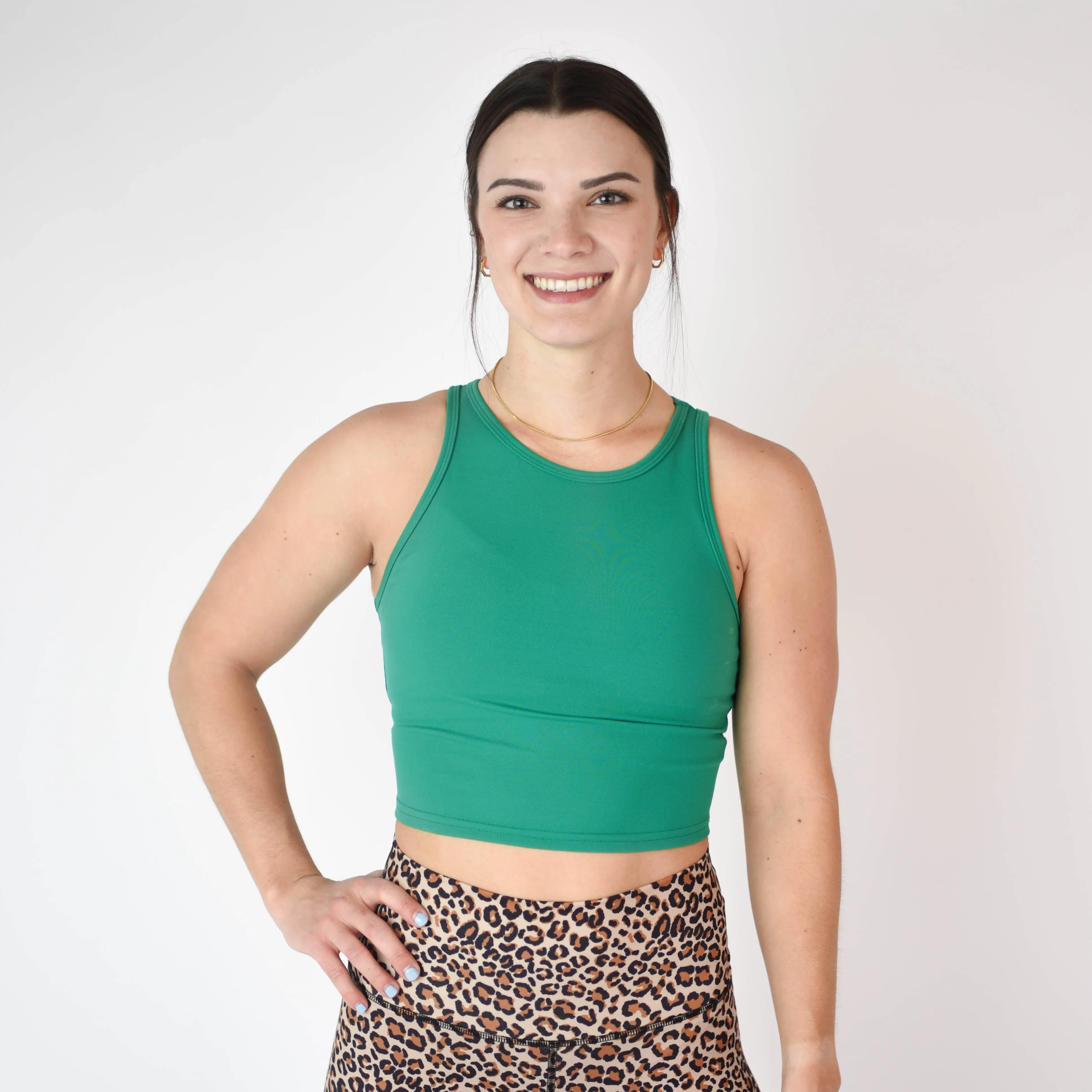 FLEO Tempo Crop Tank - Ultramarine Green