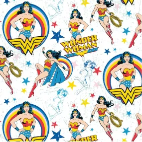 FS662_1 Wonder Woman Fleece Fabric White