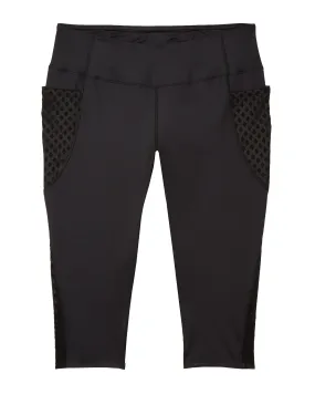 Gansevoort Capri Tights with Mesh Details | Black