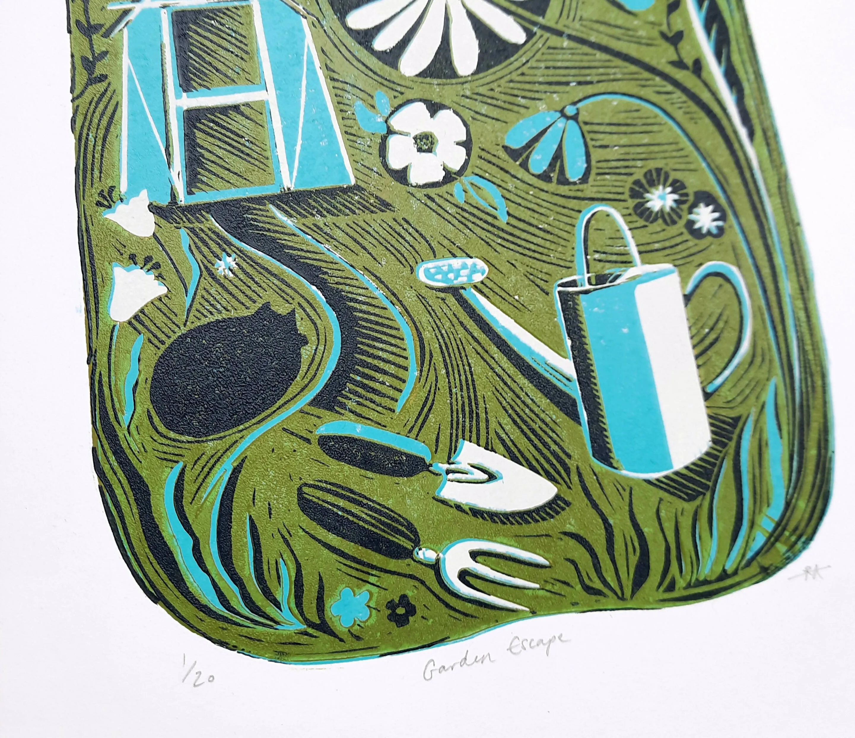 Garden Escape - Original Lino Print