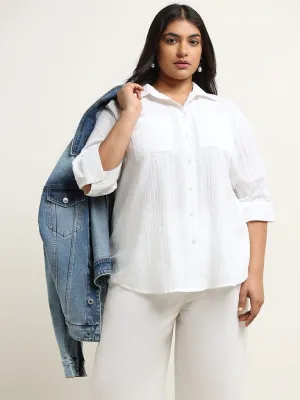 Gia White Seersucker Cotton Shirt