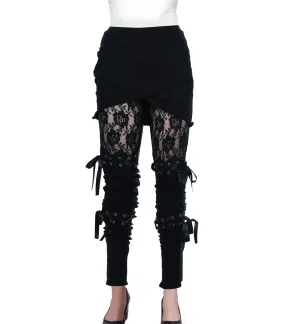 Gothic punk Layered Lace Leggings