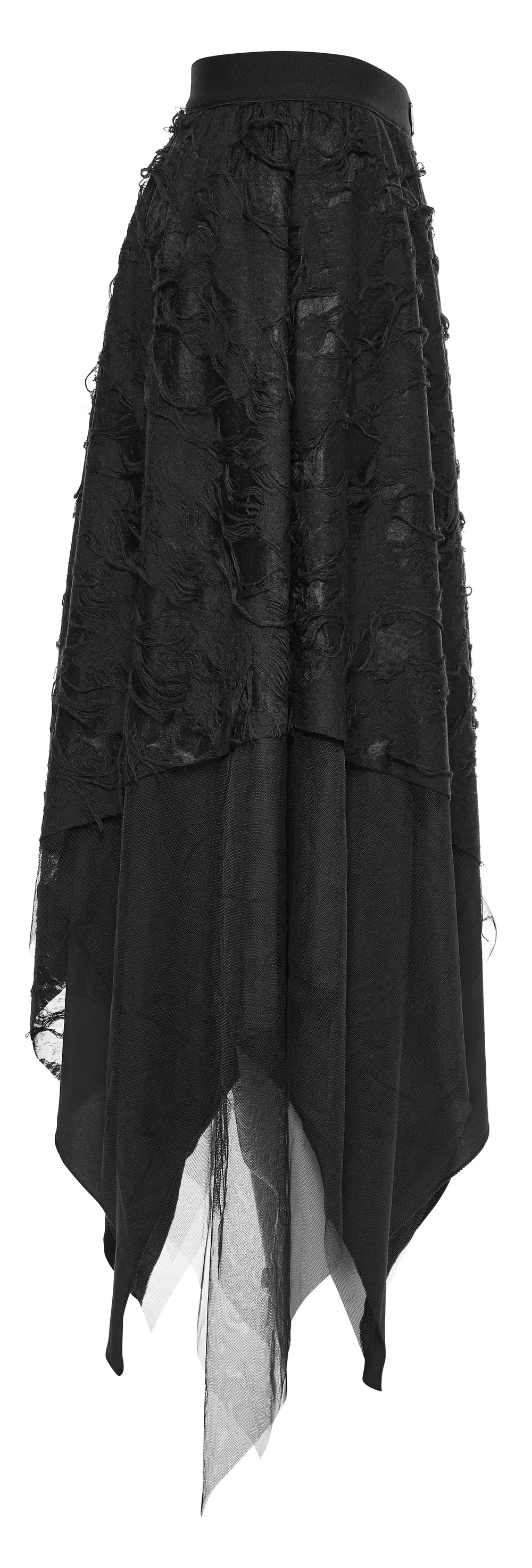 Gothic Ripped Butterfly Asymmetrical Mesh Skirt