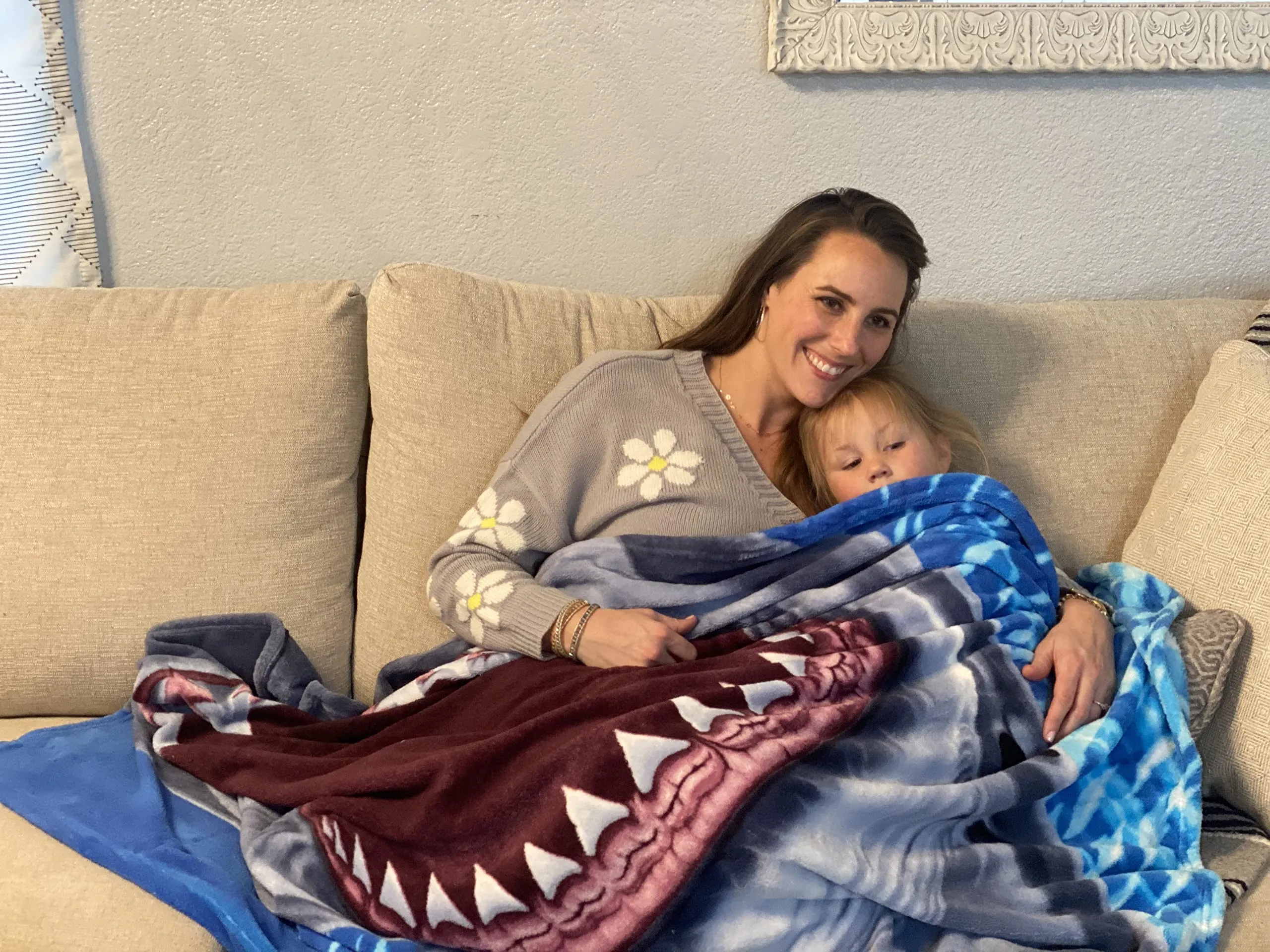 Great White Shark Fleece Blanket For Bed, 50" X 60" Jaws Fleece Throw