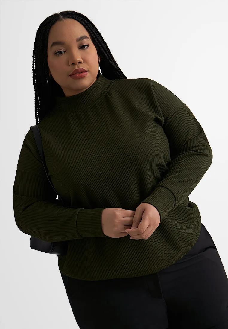 Haili High Neck Ribbed Top