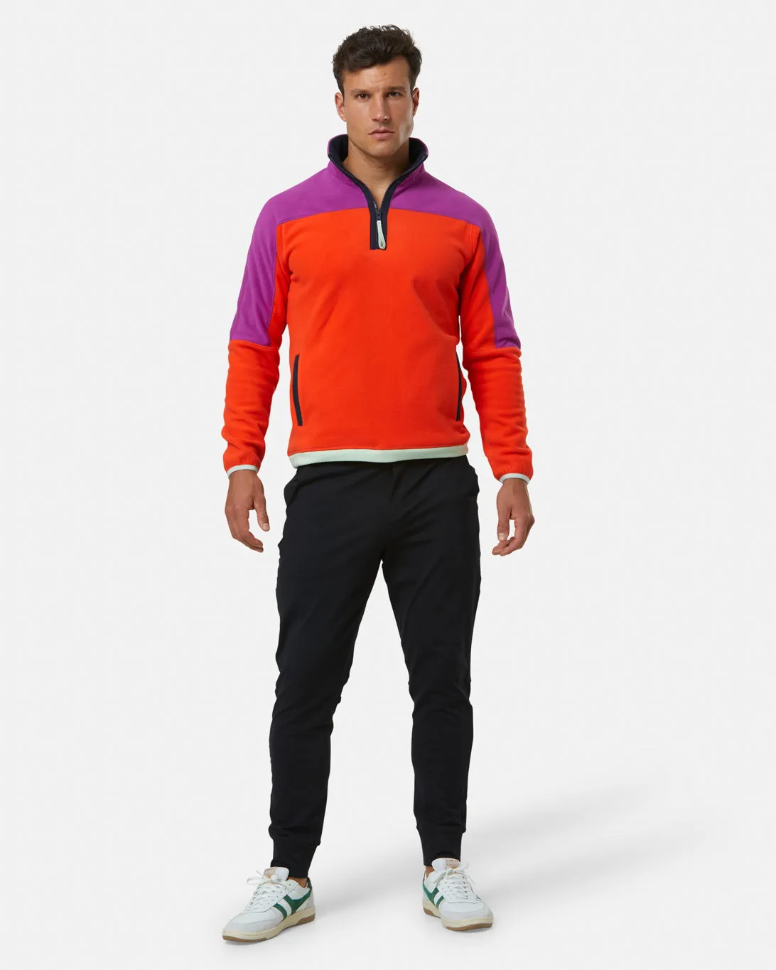 Half Zip Polar Fleece in Very Berry