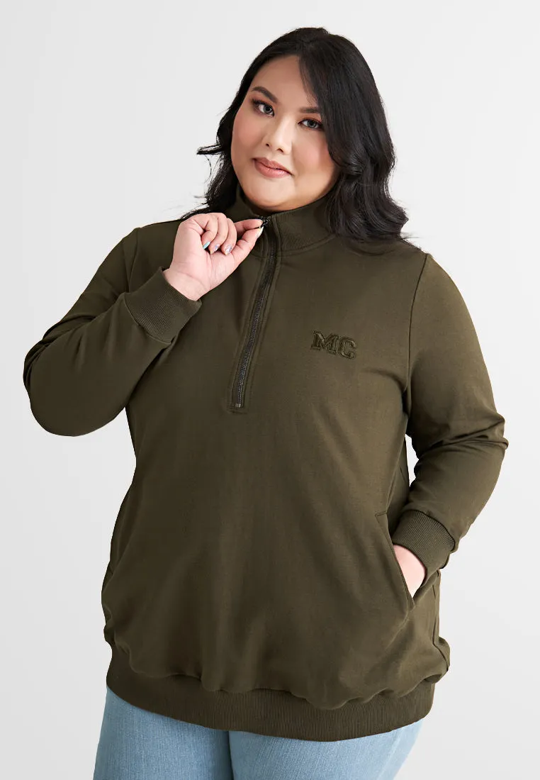 History 10 Year Anniversary MC High Neck Zip Jumper - Army Green