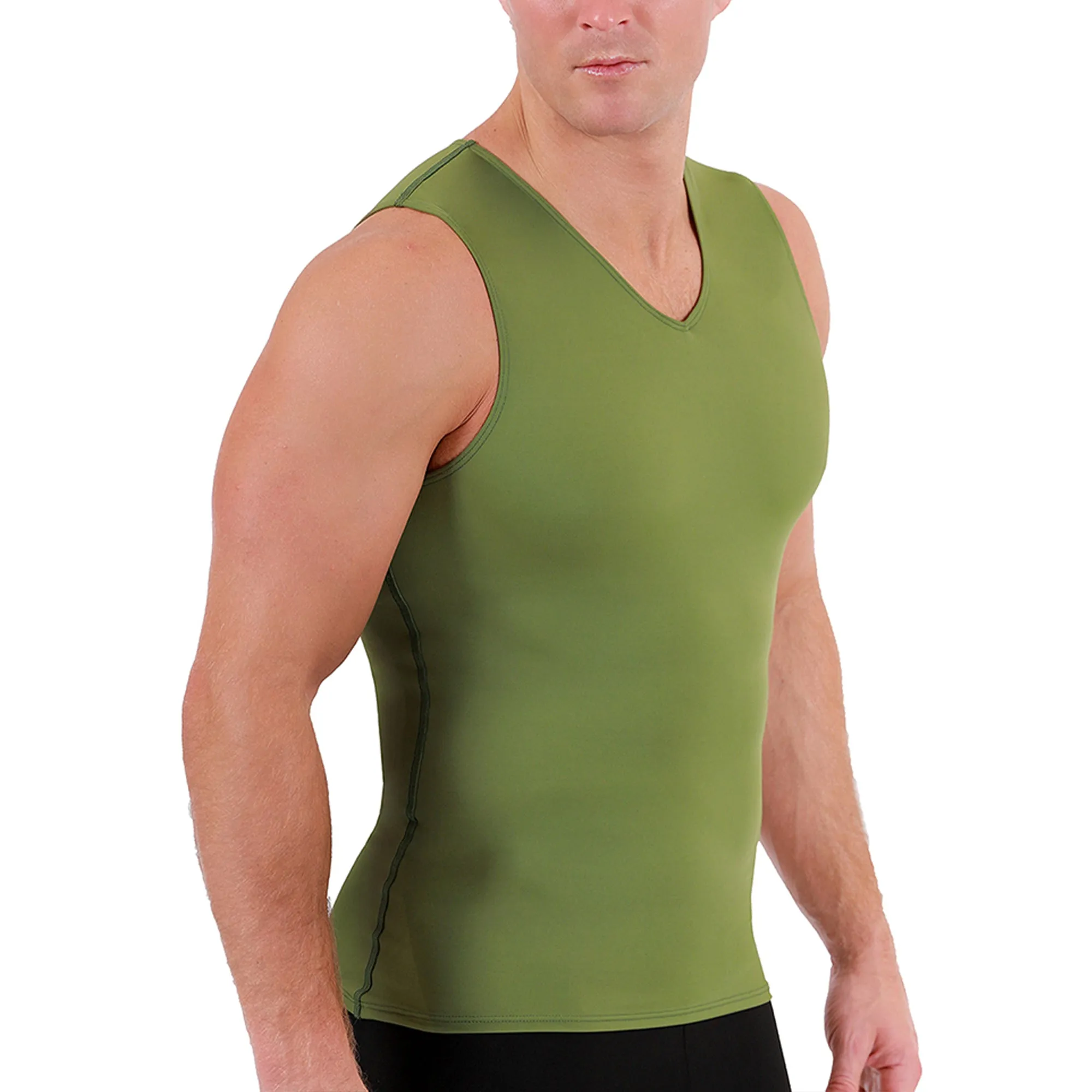 Insta Slim Medium Compression Sleeveless V-Neck Tank 2VAT0N1