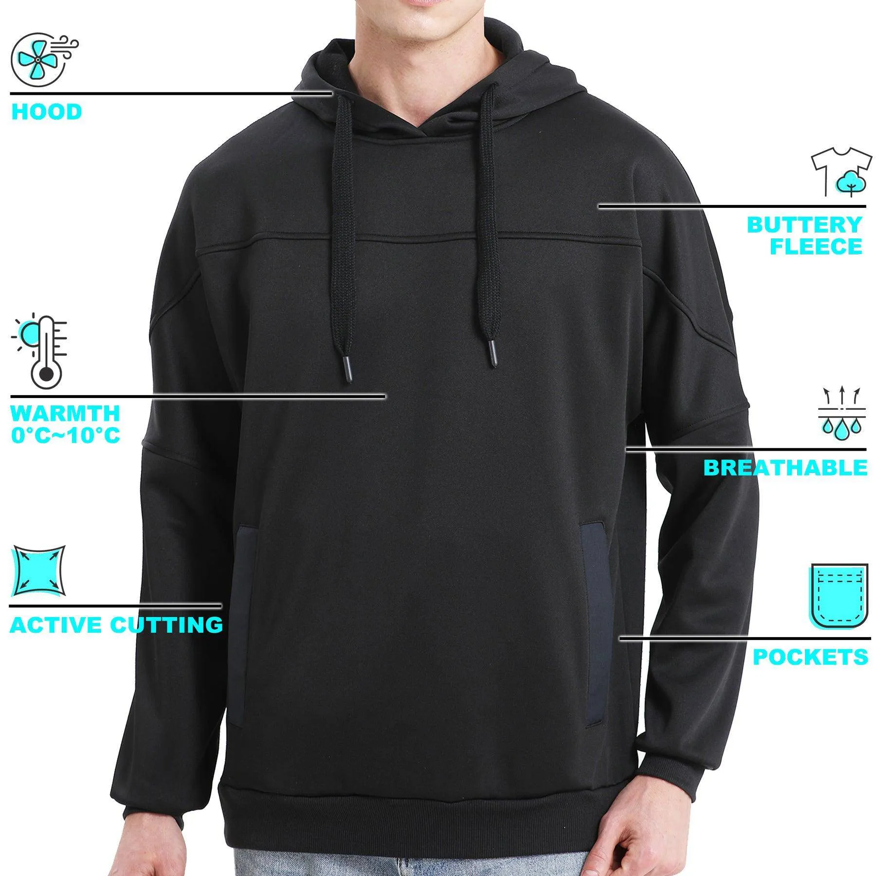 ISUSI Fly Hoodie Jumper, Solid Black