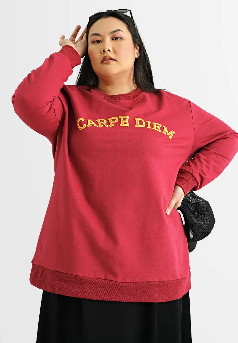 Joylin Carpe Diem Statement Sweatshirt