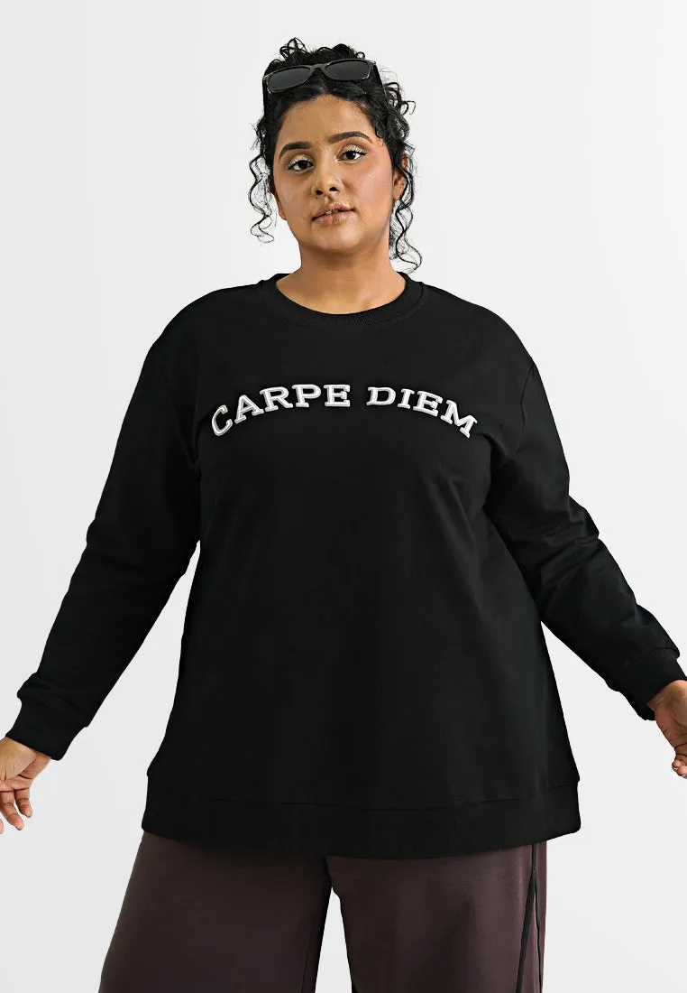 Joylin Carpe Diem Statement Sweatshirt