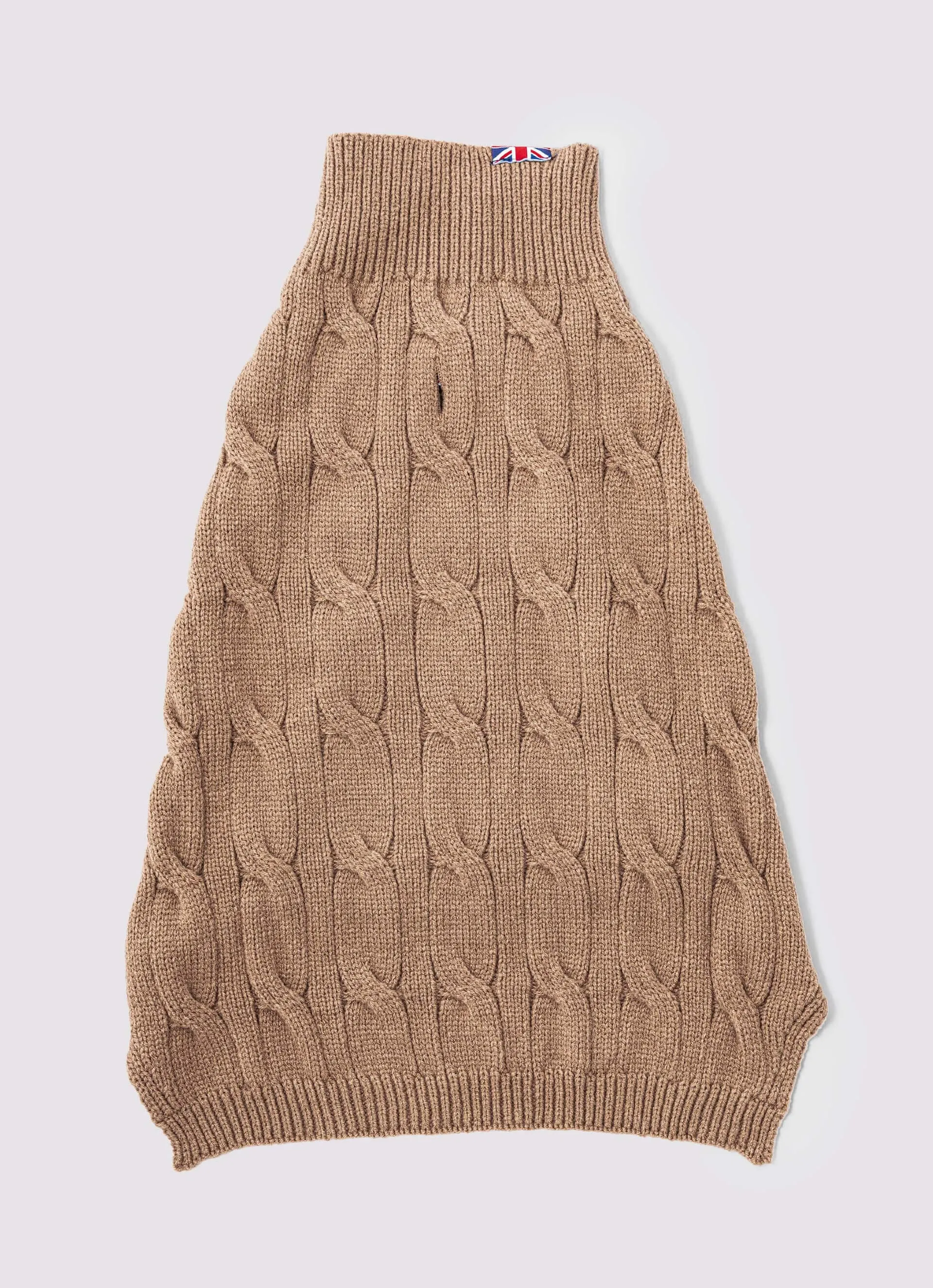 Knitted Dog Jumper - Camel