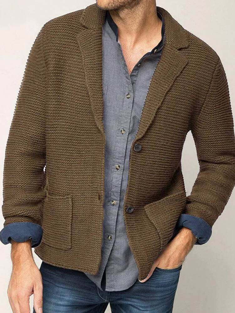 Lapel Knit Cardigan Sweater