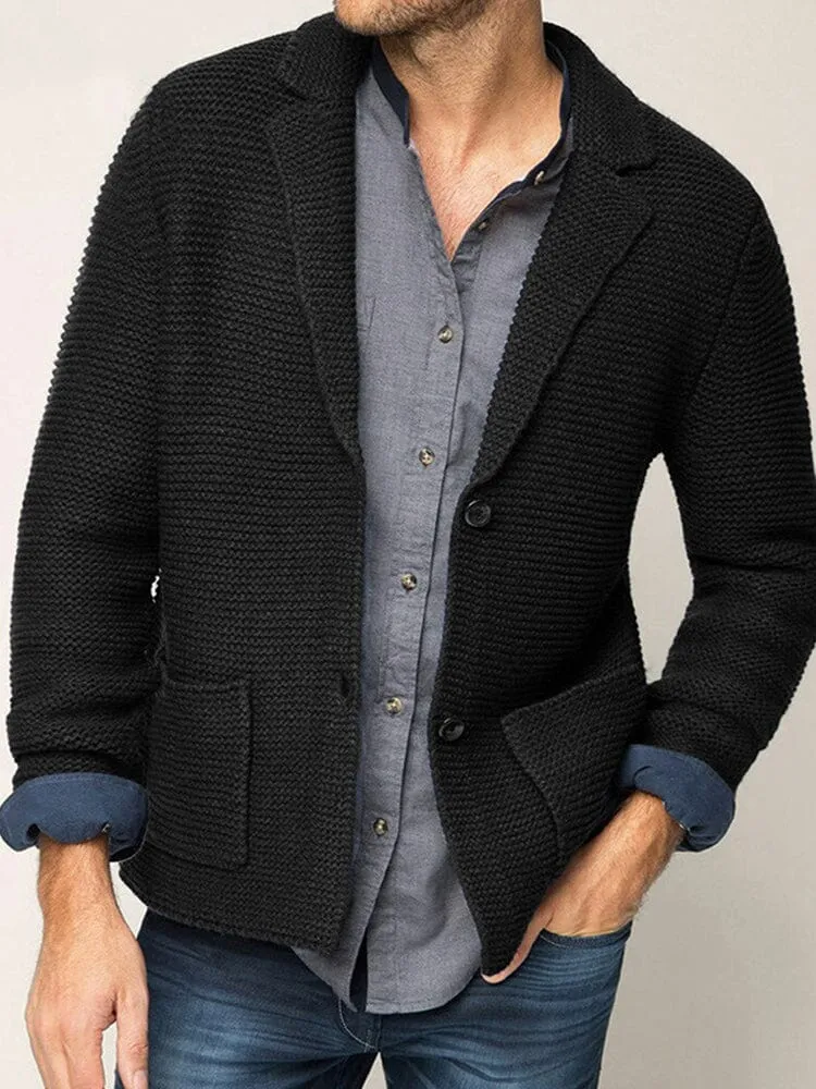 Lapel Knit Cardigan Sweater