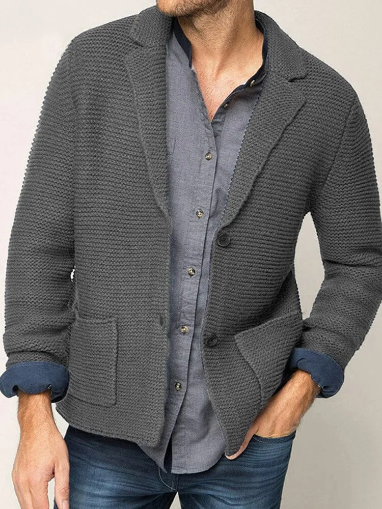 Lapel Knit Cardigan Sweater