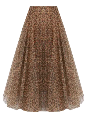 Leopard Tulle Darian Skirt