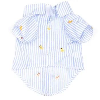 Light Blue Stripe Rubber Duck Dog Shirt