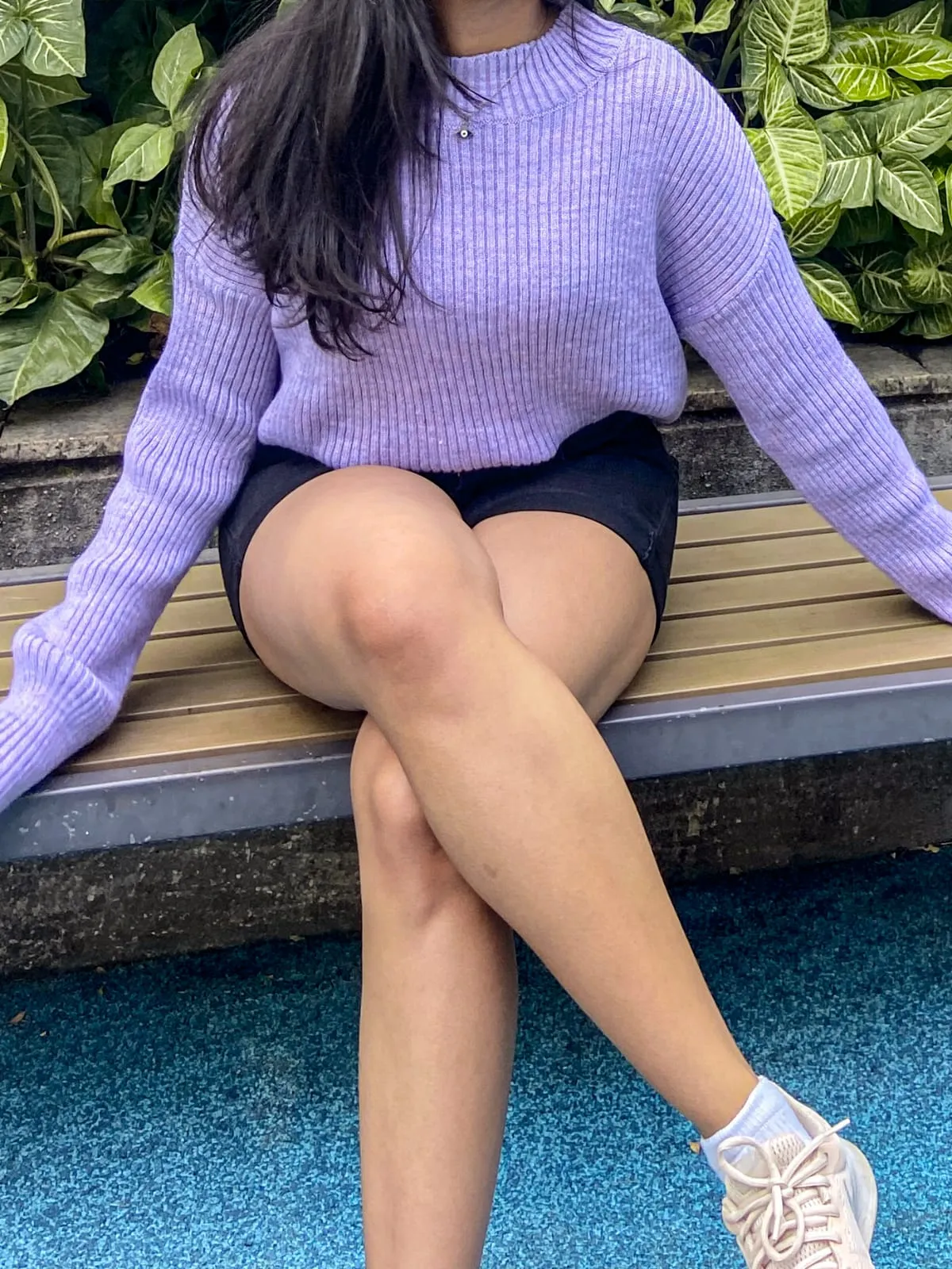 Light lilac knitted oversized jumper